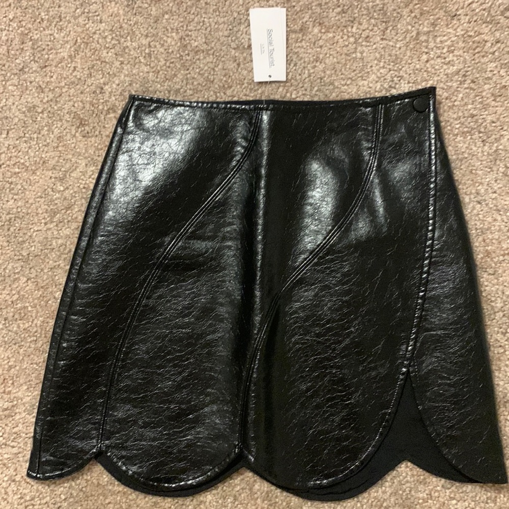 Hollister/ Social Tourist vegan leather skirt